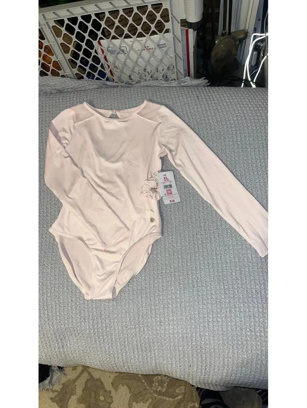Leotard Girls Size 16/18 Long Sleeve Gymnastics/Dance Light Pink